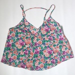 ☀️⬇️Forever 21 Cropped Sheer Floral Tank Size M